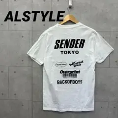 ALSTYLE Tシャツ SENDER TOKYO バックプリント 白