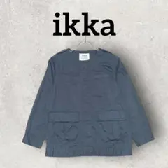 ikka ノーカラージャケット レディース ブルゾン (М) ネイビー