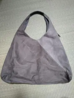 COMME CA ISM グレー スエードショルダーバッグ