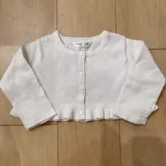 ホワイトフリルカーディガン ボレロ 80サイズ