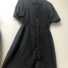 ZARA 黒 半袖 シャツワンピース ボタン付き