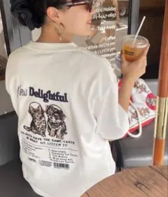 イヌネコバックプリントTシャツ