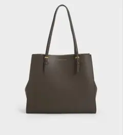 CHARLES & KEITH クラシックダブルハンドルトートバッグ