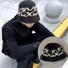 クラッシャーハット　ビーニー　バケットハット　ニット帽　y2k 古着　男女 1