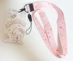 【新品】サンリオ ハローキティ カードホルダー ネックストラップ ピンククリーム