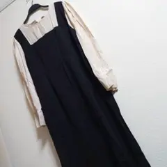 3XL レディース 大きいサイズ プラスサイズ ワンピース 重ね着風 ドッキング