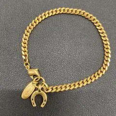 【美品】LANCEL 金メッキ チェーンブレスレット　ホースシューモチーフ