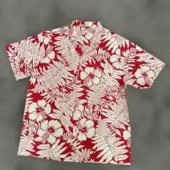 未使用　Malihini Hawaii アロハシャツ 赤　コットン100% F