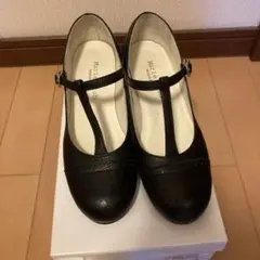 Marrie Club ブラック Tストラップ シューズ 225
