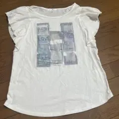 THE SHOP TK メッセージプリント Tシャツ Fサイズ ホワイト