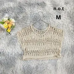 【n.o.t】透かし編みニット サマーニット (M) ビスチェ ショート丈