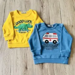 BABYDOLL トレーナー　2枚セット 恐竜・救急車