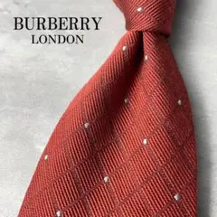 美品 BURBERRY LONDON ジャガード ピンドット ネクタイ ボルドー