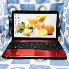 綺麗ブルーレイ☆大人気赤ノートパソコン♡webカメラで副業も！Windows11