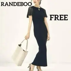 RANDEBOO ケーブルニットワンピース ブラック 黒