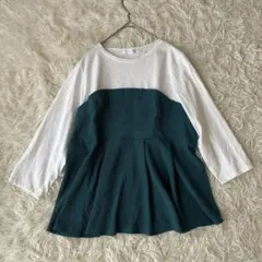 【chocol raffine robe】７分袖ビスチェドッキング風トップス
