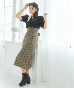 マジェスティックレゴン　ハイウエストIラインスカート　タイトスカート