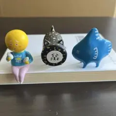 どうぶつようかい 3種 フィギュア 平面ねこ 黄身 KIMI（a）あるきまんぼー