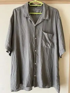 リネン風 半袖シャツ XL