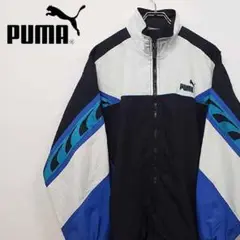 古着 90s プーマ PUMA 刺繍 ジャージ ナイロンジャケット マルチカラー