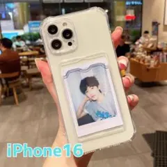 iPhone16 ケース カード入れ 推し活 写真 クリア 透明 スマホお得