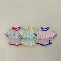 ストライプ Tシャツとショートパンツセット 80.90