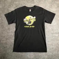 【ヘインズ】格闘技 イベントプリントTシャツ 古着 ZSM6 黒