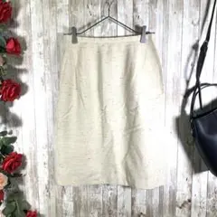 【ニューヨーカー】ひざ丈スカート シルク混 スリット入り 上品清楚【サイズ11】