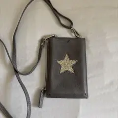 Actually スマホショルダーバッグ グレー