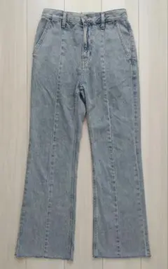 Mサイズ GOODデニムフレアパンツ ライトブルー