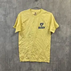 ヘインズ野球アメリカTシャツ/USA製/バックプリント/チャリティ/イエロー