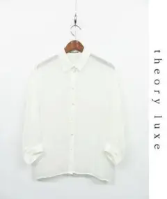 R144/美品 Theory luxe 長袖ブラウス ドルマン 38 白