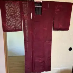 【ビンテージ】　紗　ロングコート　レッド