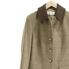 SCAPA スキャパ ベルギー製 チェック柄 ウールジャケット ブラウン 38