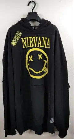 古着再構築 超ビッグサイズ NIRVANA スマイリーフェイス パーカー