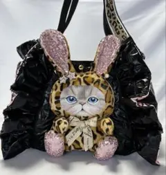 コヤンイサムチョン　フリルトートバッグヒョウ柄うさちゃん　ルミちゃん