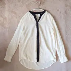 ユニクロ　シルク100% スタンドブラウス　used