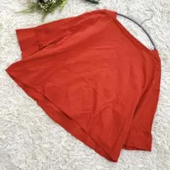 イッツインターナショナル 七分袖 オレンジ Tシャツ フリーサイズ 春秋 伸縮性