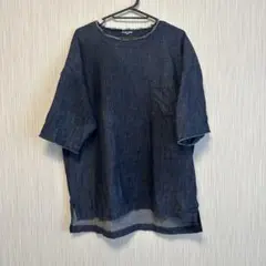 GLOBAL WORKメンズ半袖デニムTシャツ