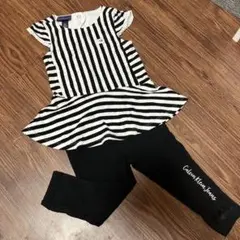 Calvin Klein Jeans 18M ストライプレギンスセット