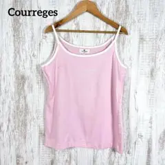 Courreges クレージュ フロントロゴ キャミソール ノースリーブトップス