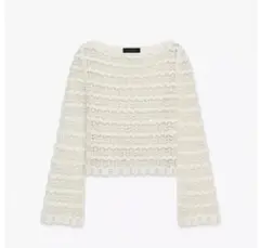 2025AW ZARA ポワンテルニットセーター　M エクリュ ラメ