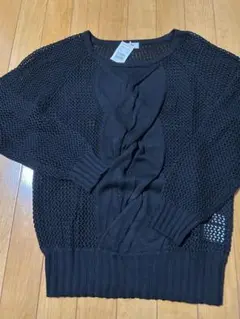 ブラック 長袖ニット Lサイズ