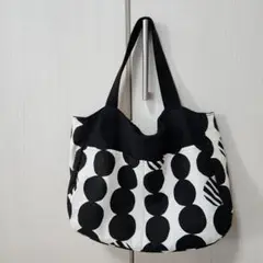ハンドメイド白黒ドットバッグ