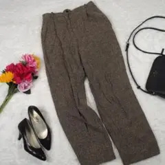 Y2726*最高級☆Max Maraマックスマーラ☆ツイード☆パンツ☆茶 42