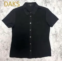 未使用ダックスDAKSカットソーブラウスシャツ M38ブラック日本製