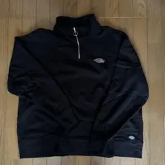 Dickies ブラック ハーフジップ トレーナー