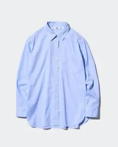 《タグ付き未使用》UNIQLO 水色ストライプ 長袖シャツ L 定価2990円