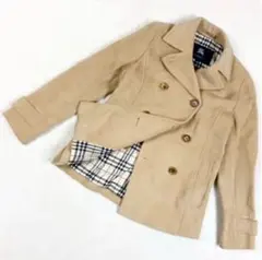 バーバリー burberry M ピーコート ジャケット ノバチェック ロゴ 茶