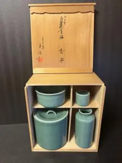 西尾瑞豊 とび青磁 皆具 茶道 茶道具 青磁 飛青磁 陶芸 共箱 木箱 2025年最新】飛青磁の人気アイテム - メルカリ